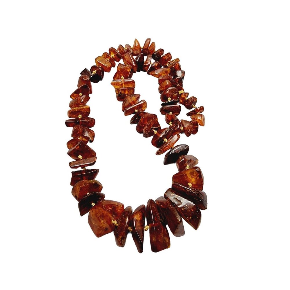 Antique Baltic Amber Hand Knotted Original Necklace (A769)